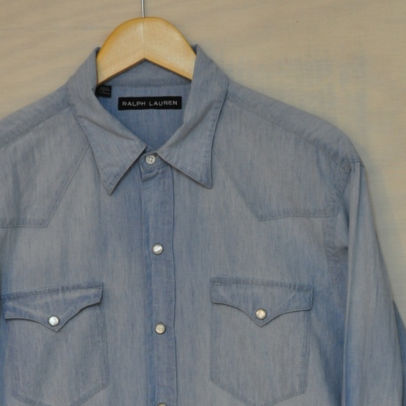 ralph lauren black denim shirt